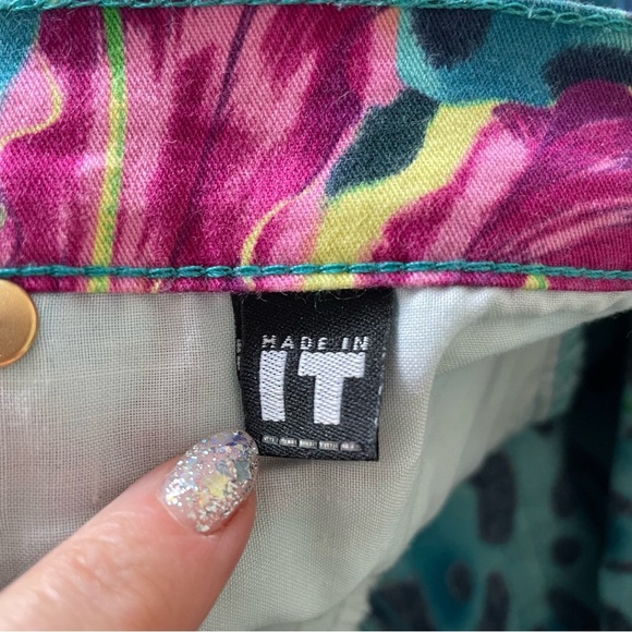 Versace Jeans Couture Vintage 90s Y2K Blue Leopard Print Flower Straight Jean 30 - Picture 11 of 12